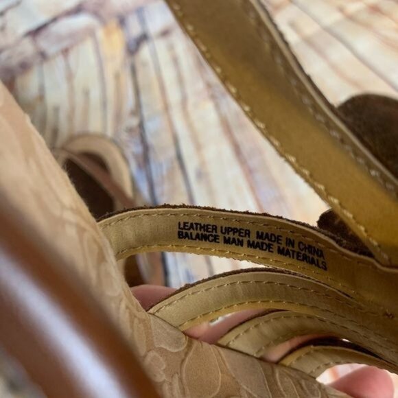 Born Concept B.O.C. Floral Leather Wedge Sandals Sz 39 US 8 - Picture 10 of 10